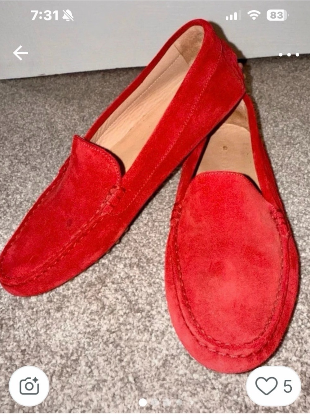 M. Gemi Italian Red Driving Mocs Women